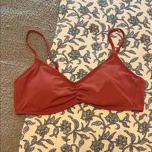 Shade & Shore Rust Ruched Bikini top